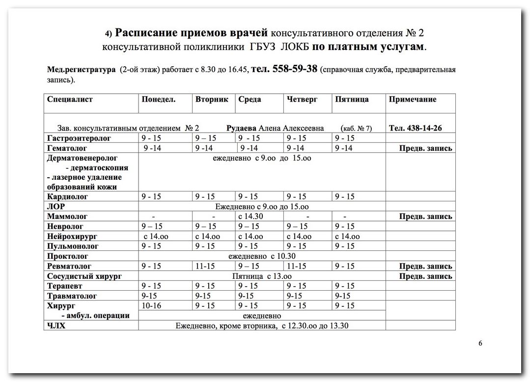 Режим и организация работы консультативной поликлиники ГБУЗ ЛОКБ »  Информационный портал города Никольское и Тосненского района ЛО